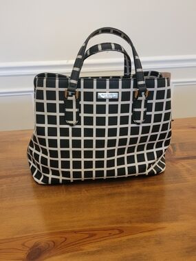 Kate Spade Black & White Grid Tote Bag